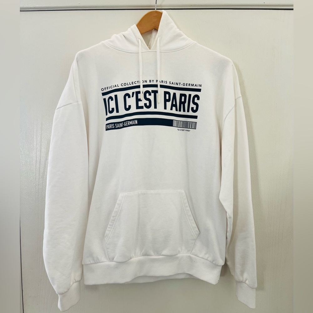 RARE. Paris Saint-Germain ICI C'EST PARIS Hoodie White Men's Size Small